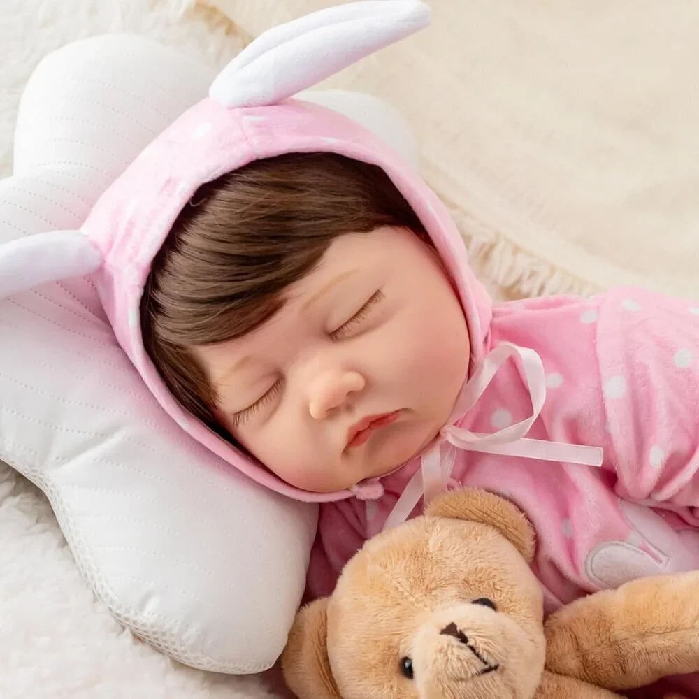 22inch Soft Cloth Body Newborn Baby Dolls Poseable Limbs Sleeping Doll Girl